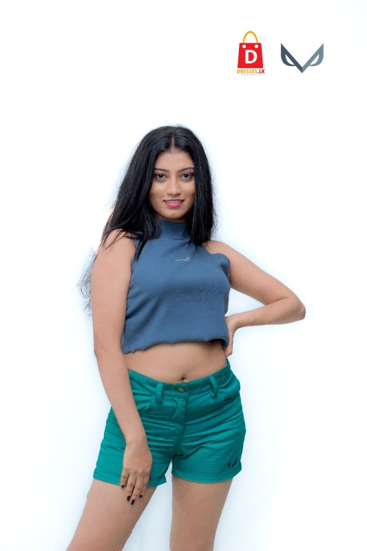 High Nec Rib Crop Top 4323